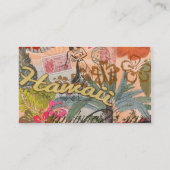 Carte De Visite Hawaii Hula Fleur Voyage Vintage (Dos)