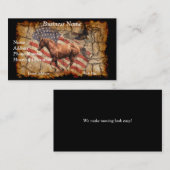 Carte De Visite "Heading West" Horse, Eagle and US Flag (Devant / Derrière)