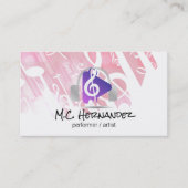 Carte De Visite Headphones | Musical Note | Play Button (Devant)