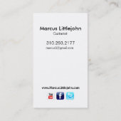 Carte De Visite Headshot de guitariste pour le musicien (Dos)