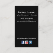 Carte De Visite Headshot pour la photo de chanteur de compositeur (Dos)