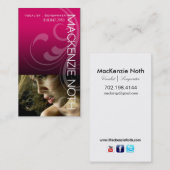 Carte De Visite Headshot pour le chanteur de compositeur de (Devant / Derrière)