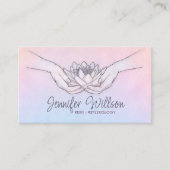 Carte De Visite Healing Hands and Lotus Watercolor (Devant)