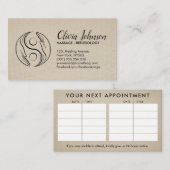 Carte De Visite Healing Hands Yin Yang symbole Rendez-vous Affaire (Devant / Derrière)