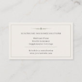 Carte De Visite Healthcare Insurance Advisor (Dos)