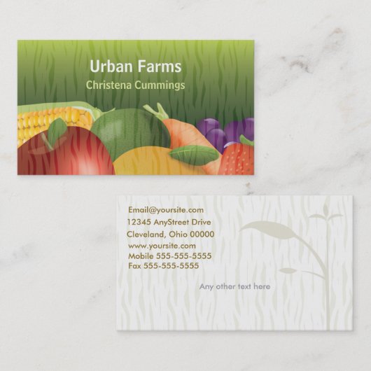 Carte de visite Healthy Harvest (Devant / Derrière)