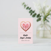 Carte De Visite Heart Cookie Trendy QR Code and Website (Debout devant)
