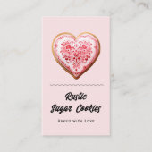 Carte De Visite Heart Cookie Trendy QR Code and Website (Devant)