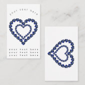 Carte De Visite Heart Sapphire Gemstone (Devant / Derrière)