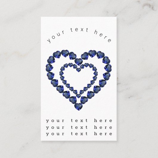 Carte De Visite Heart Sapphire Gemstone (Devant)