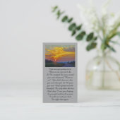 Carte De Visite Heartfelt Condolences Sunrise Purple Red Prayer  (Debout devant)