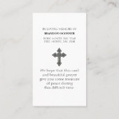 Carte De Visite Heartfelt Condolences Sunrise Purple Red Prayer  (Dos)