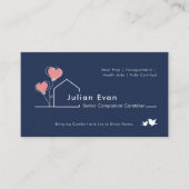 Carte De Visite Heartwarming House bleu marine Services aux aidant (Devant)