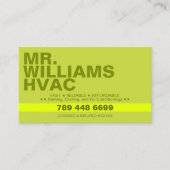 Carte De Visite Heating & Cooling & Air Conditioning | Green HVAC (Devant)