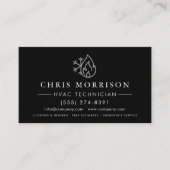 Carte De Visite Heating & Cooling HVAC QR Code Black (Devant)