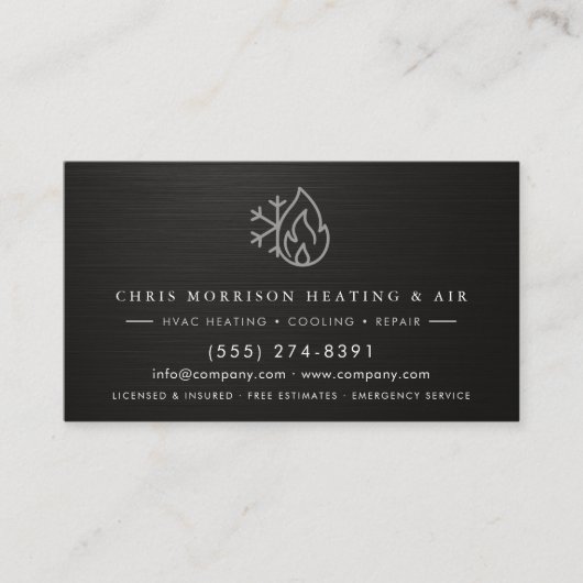 Carte De Visite Heating Cooling Repair & Installation QR Code (Devant)