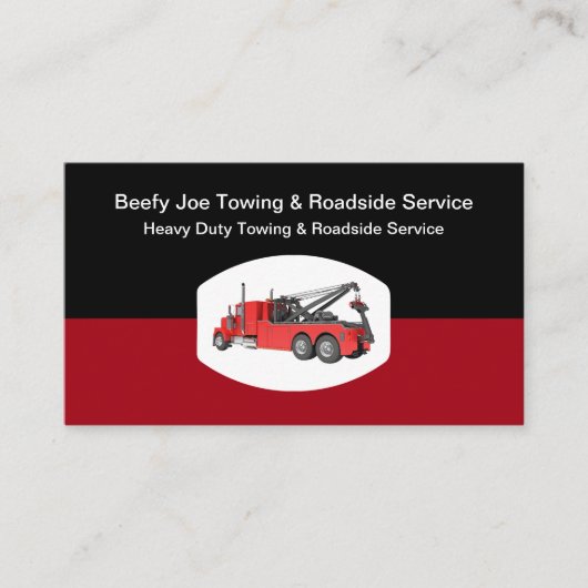 Carte De Visite Heavy Duty Tow Truck Roadside Service (Devant)