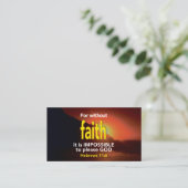 Carte De Visite Hébreux 11:6 | POUR SANS Écriture FOI (Debout devant)