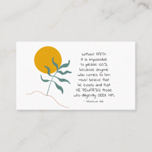 Carte De Visite Hébreux 11:6 Sans FOI impossible s'il vous plaît D