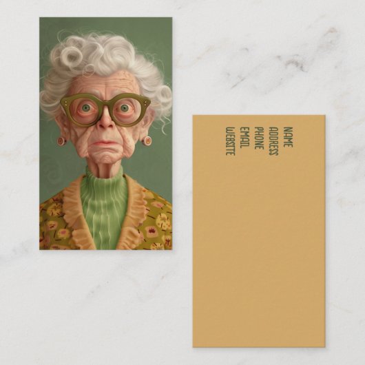 Carte De Visite Hein ? Portrait Grandma (Devant / Derrière)