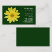 Carte De Visite Helianthus (Fleur du Soleil) - Vert foncé (Devant / Derrière)