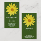 Carte De Visite Helianthus 'Reine du citron' Tournesol - Vert de l (Devant / Derrière)