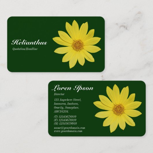 Carte De Visite Helianthus - Vert foncé (Devant / Derrière)