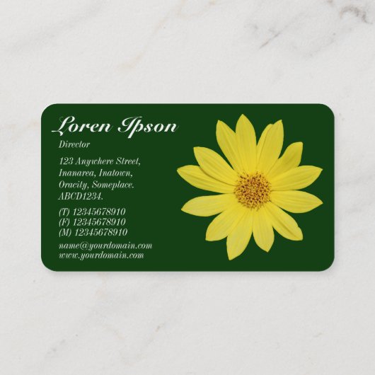 Carte De Visite Helianthus - Vert foncé (Dos)