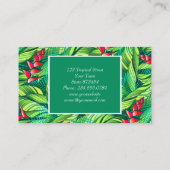Carte De Visite Heliconia tropical floral (Dos)