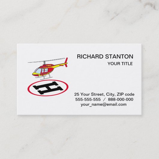Carte De Visite Hélicoptère d'atterrissage (Devant)