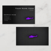 Carte De Visite Hélicoptère violet (Devant / Derrière)