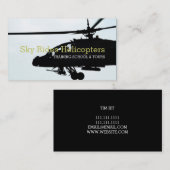 Carte De Visite Hélicoptères Tours de formation pilote École de pi (Devant / Derrière)
