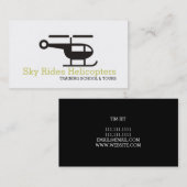 Carte De Visite Hélicoptères Tours de formation pilote École de pi (Devant / Derrière)