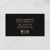 Carte De Visite Hello Beautiful Makeup Artist Gold Typography (Dos)