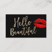 Carte De Visite Hello Beautiful Makeup Artist Gold Typography (Devant)