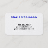 Carte De Visite HELLO Cow Print White royal blue (Dos)