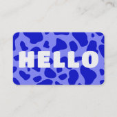 Carte De Visite HELLO Cow Print White royal blue (Devant)