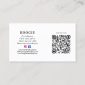 Carte De Visite Hello Custom Photo Social Media Pet Influencer (Dos)