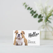 Carte De Visite Hello Custom Photo Social Media Pet Influencer (Debout devant)