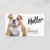 Carte De Visite Hello Custom Photo Social Media Pet Influencer (Devant)