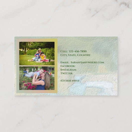 Carte De Visite Hello First Spring Flowers PCM1 Appel (Dos)