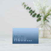 Carte De Visite Hello Gradient One Color Blue avec du texte person (Debout devant)