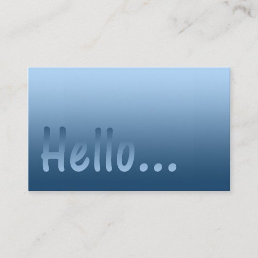 Carte De Visite Hello Gradient One Color Blue avec du texte person (Devant)
