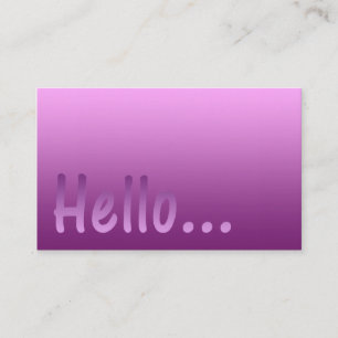 Carte De Visite Hello Gradient One Color Pink avec texte personnal
