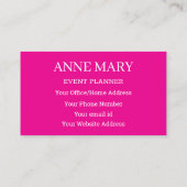 Carte De Visite Hello Hot rose blanc Typographie de script moderne (Dos)