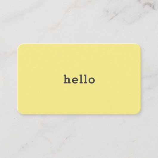 Carte De Visite Hello Jaune (Devant)