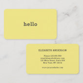 Carte De Visite Hello Jaune (Devant / Derrière)