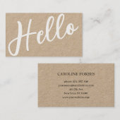 Carte De Visite HELLO minimal (Devant / Derrière)