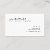 Carte De Visite Hello Modern Script Black White Coordonnées (Dos)