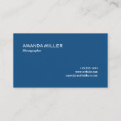 Carte De Visite Hello Modern White Script sur Blue (Dos)